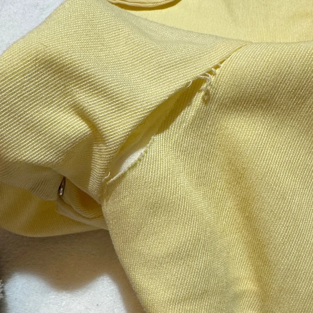 Vintage Kelly’s Kids yellow romper with blue gingham bear embroidery 18/24m
